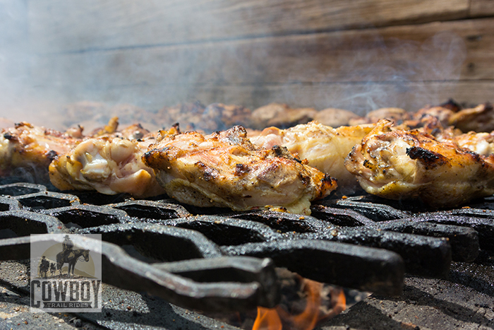 Cowboy Trail Rides - Chicken on the open grill